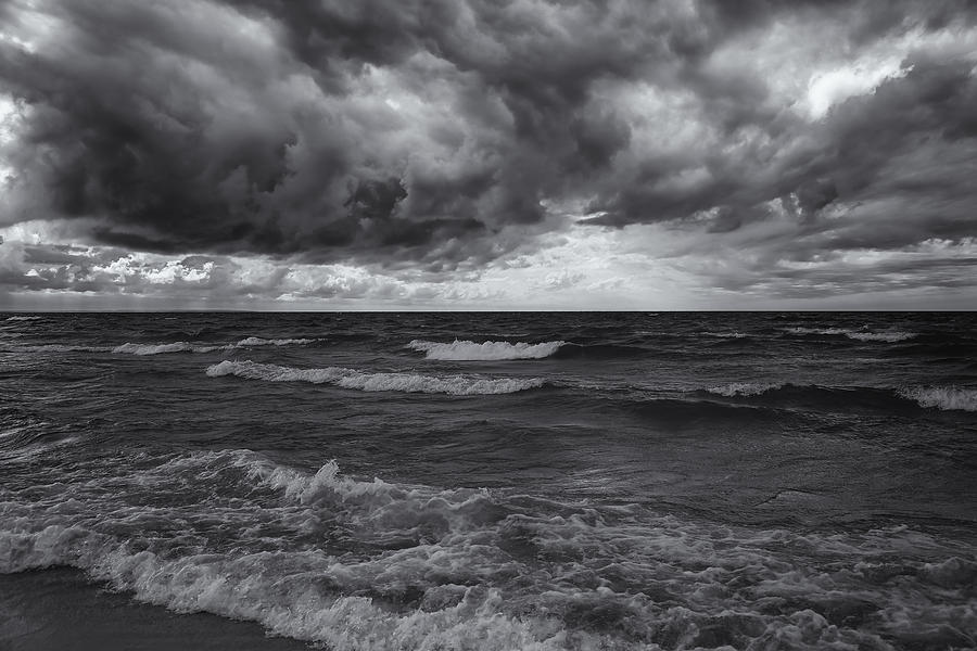 Lake Michigan Photograph - As the World Turns mono by Rachel Cohen