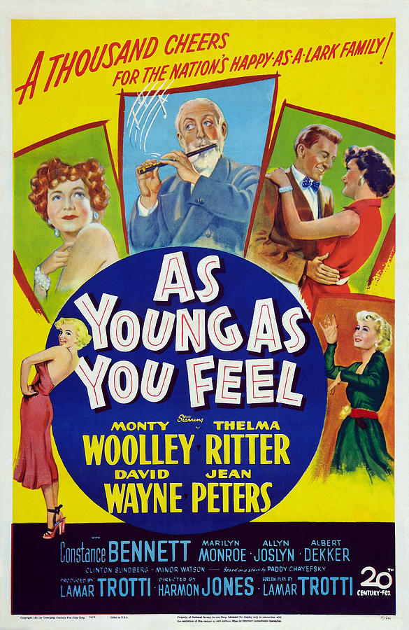 Movie Photograph - As Young As You Feel, Top L-r Thelma by Everett