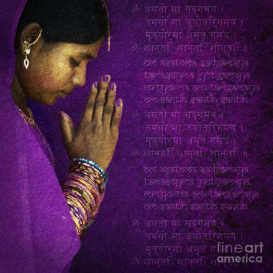 Indian Girl Digital Art - Asato Ma Mantra by Tim Gainey