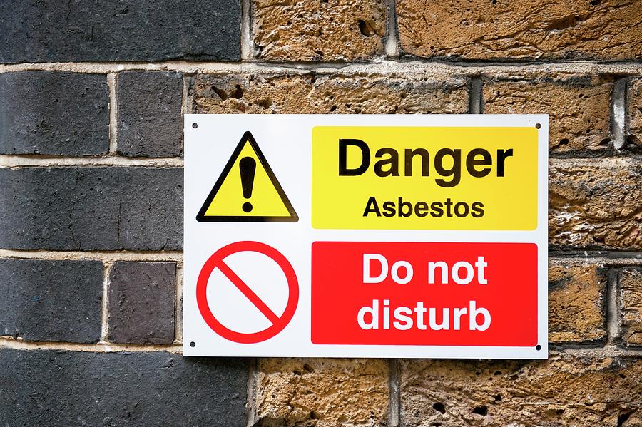 Sign Photograph - Asbestos Warning Sign by Science Photo Library