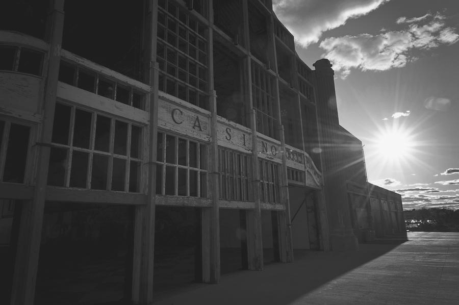 Asbury Park NJ Casino Black and White Photograph by Terry DeLuco