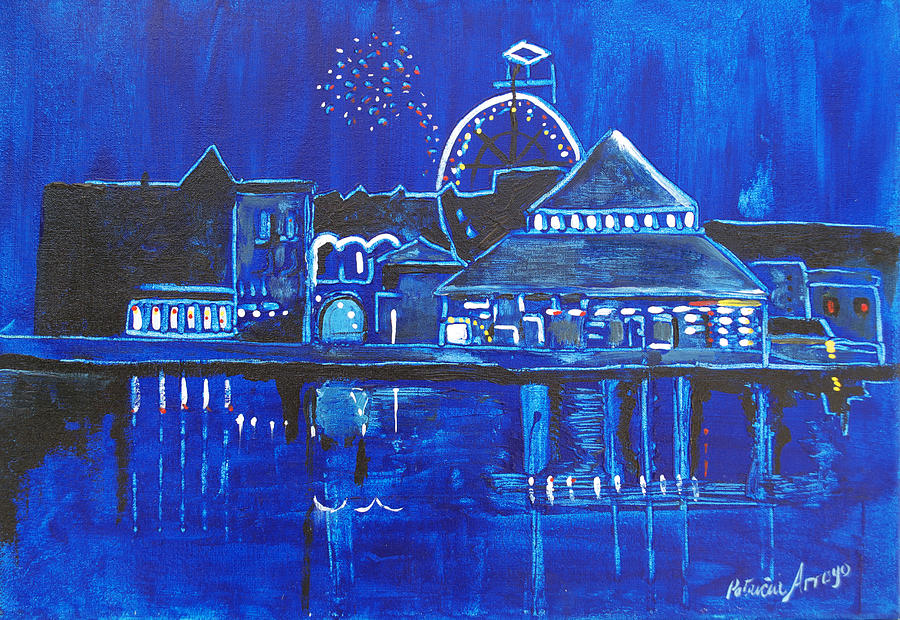 Asbury Parks Night Memories Painting by Patricia Arroyo