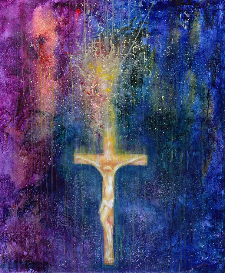 Jesus Christ Photograph - Ascension, 2000 Acrylic On Canvas by Laila Shawa