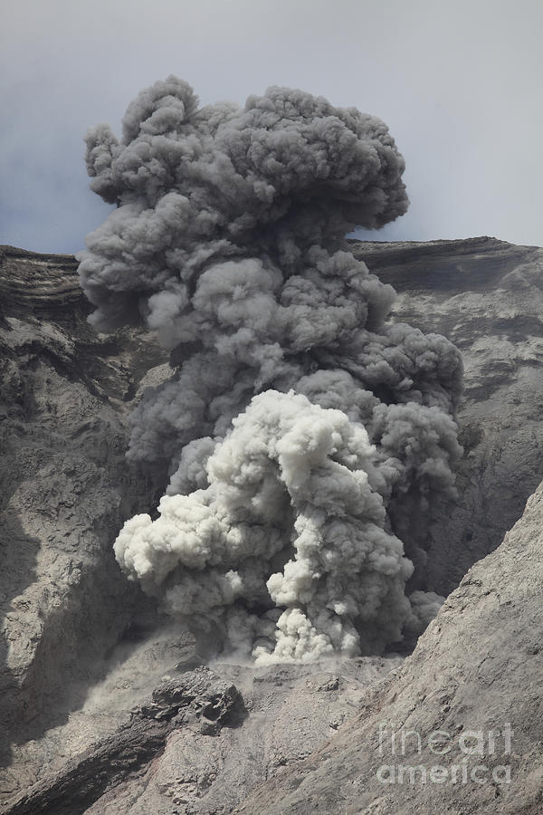 Ash Cloud Rises From Crater Of Batu Photograph by Richard Roscoe