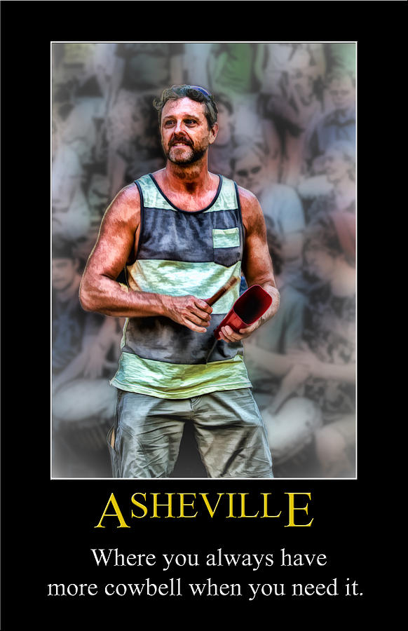 Asheville Cowbell Poster Digital Art by John Haldane