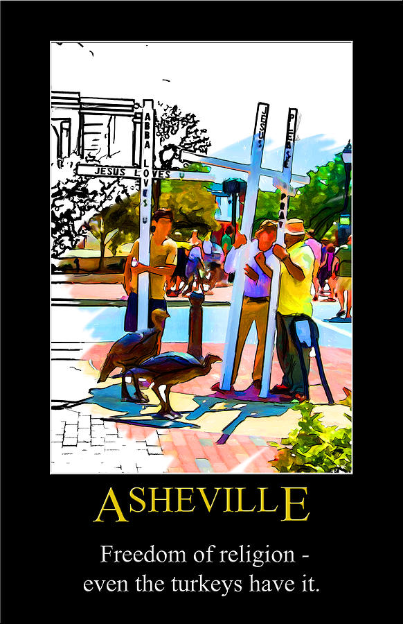 Asheville Freedom Poster Digital Art by John Haldane