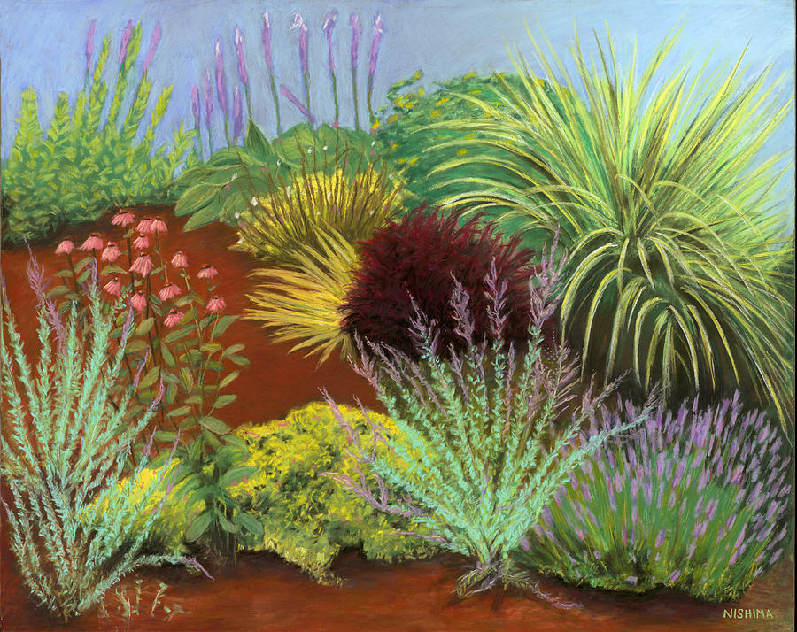 Asheville Garden Pastel by Nishima Kaplan - Fine Art America