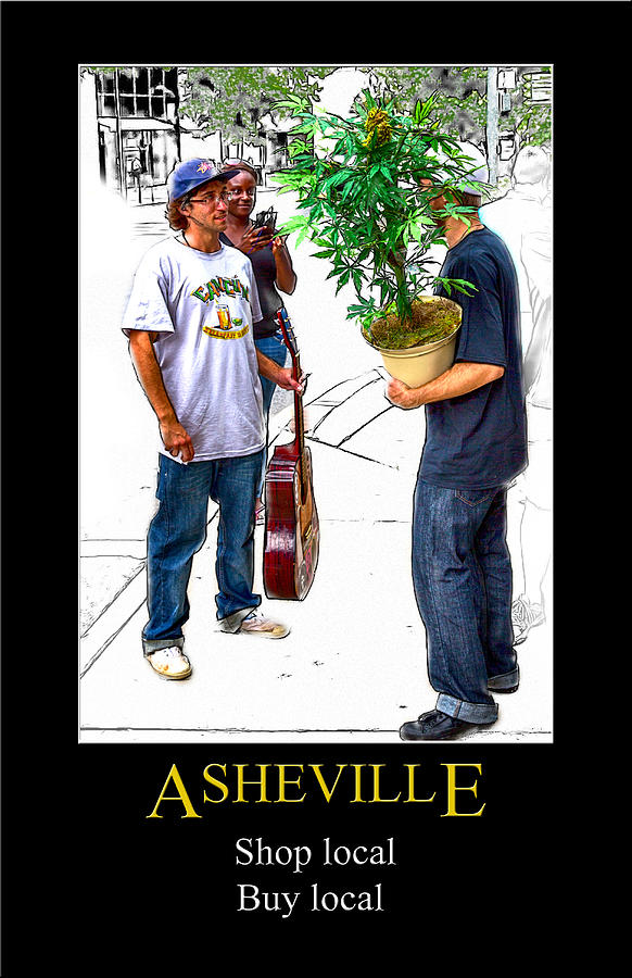 Asheville Digital Art - Asheville Pot Poster by John Haldane