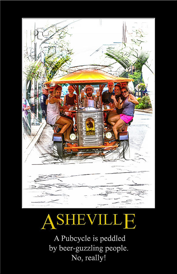Asheville Pubcycle Poster Digital Art by John Haldane