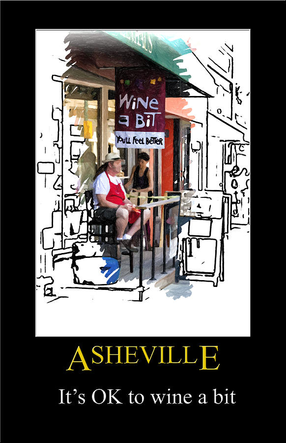 Asheville Wine Poster Digital Art by John Haldane