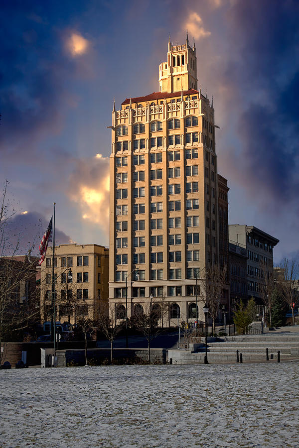 Winter Photograph - Ashevilles Jackson Building by John Haldane