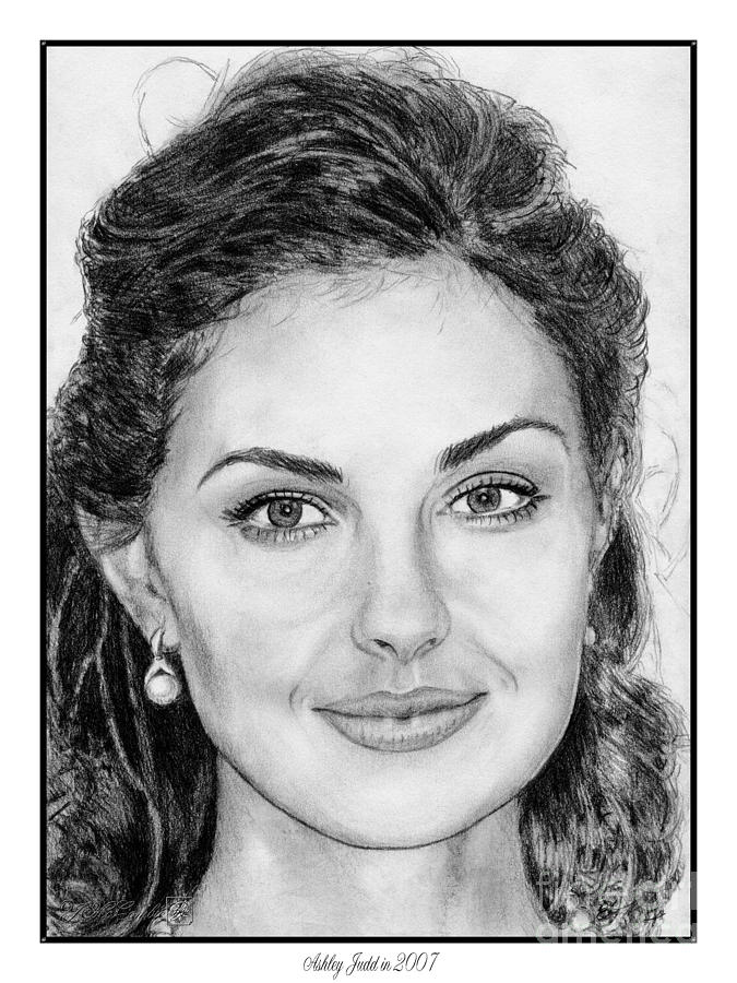 Ashley Judd in 2007 Drawing by J McCombie