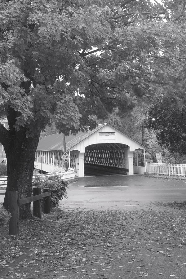 Ashuelot Covered Bridge New Hampshire black and white Photograph by John Burk