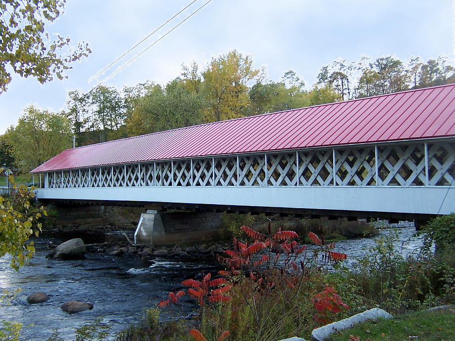 Ashuelot River and Bridge Photograph by Catherine Gagne