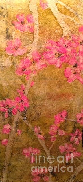 Asian Apple Blossoms Painting by Sherry Harradence