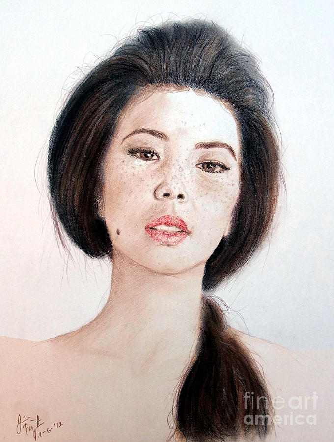 Asian Beauty Drawing by Jim Fitzpatrick