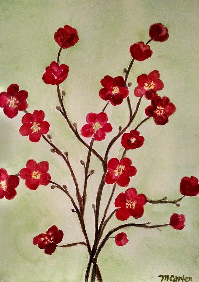 Asian Blossoms Painting by M Carlen