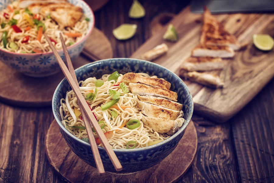 Asian Chicken Noodles Stir Fry Photograph by GMVozd
