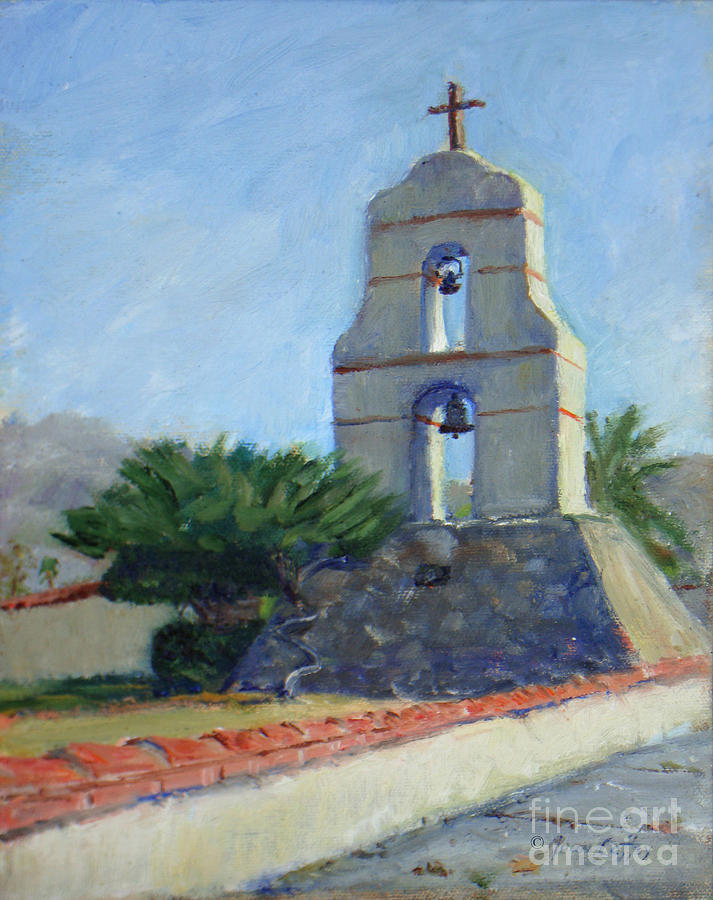 Asistencia Bell Tower Painting by Joan Coffey