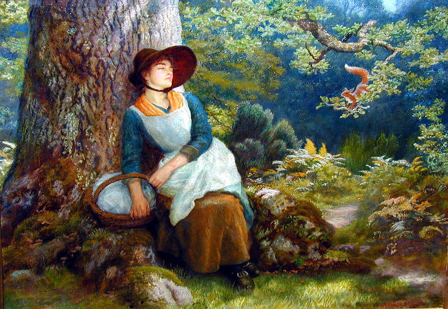 Asleep In The Woods Painting