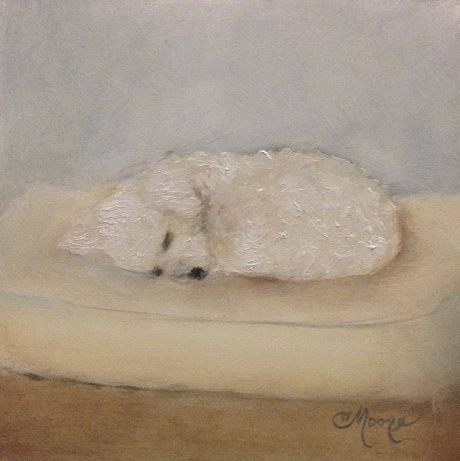 Poodle Painting - Asleep on Her Tuffet by Camille Moore