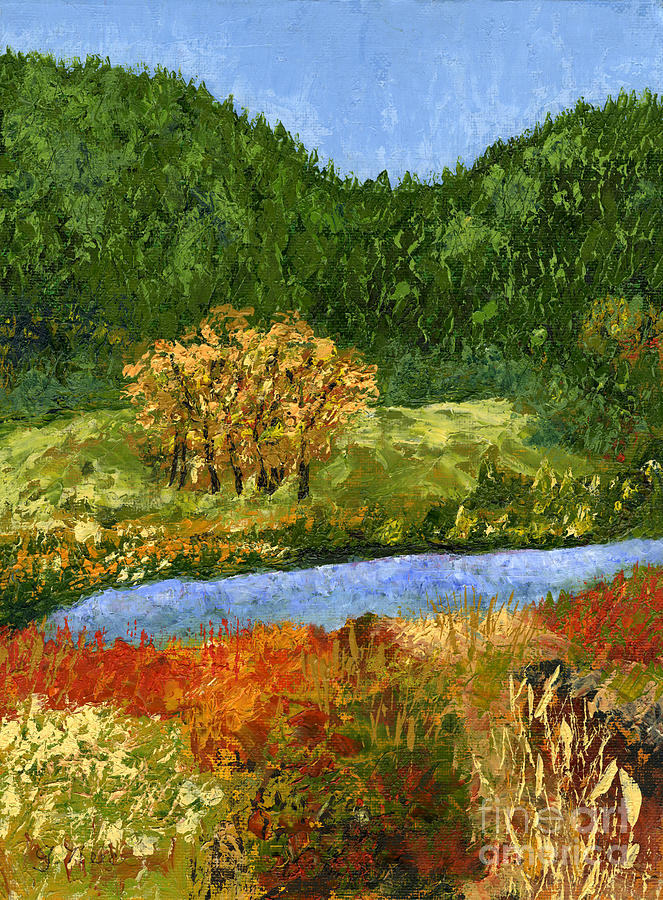 Aspen by the Water Painting by Ginny Neece