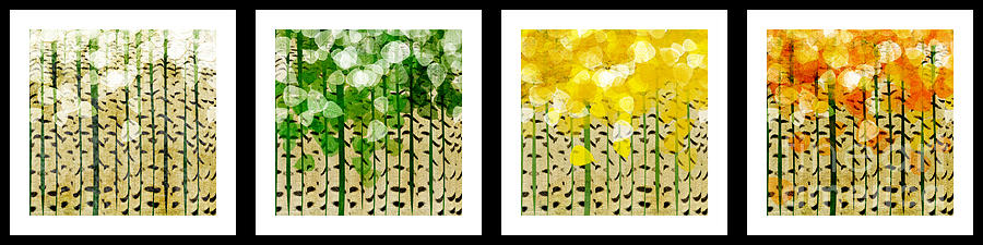 Aspen Colorado Abstract Horizontal 4 In 1 Collection Digital Art by Andee Design