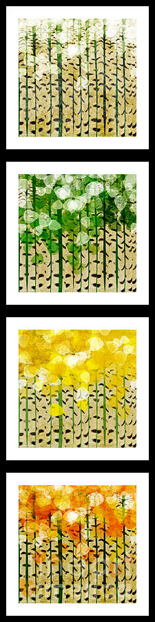 Aspen Colorado Abstract Vertical 4 In 1 Collection Digital Art by Andee Design