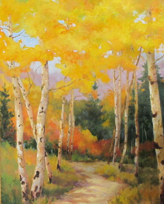 Fall Painting - Aspen Glory by Barrett Edwards