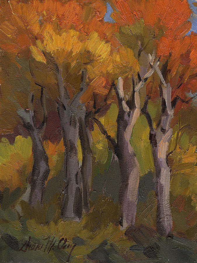 Aspen Trees Painting - Aspen Glowing by Diane McClary