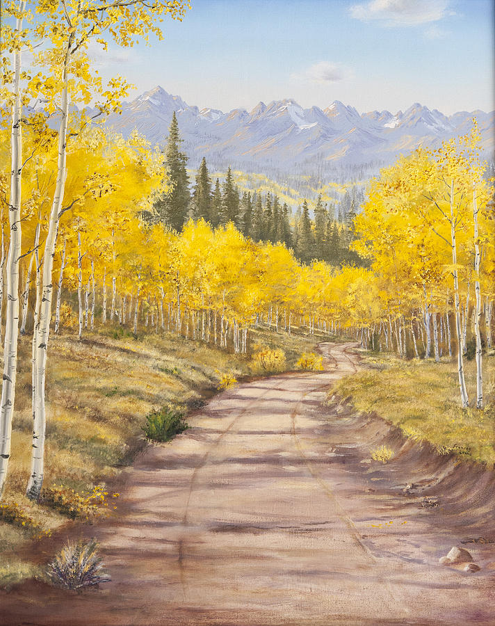 Aspens Painting - Aspen Trail by James Lewis