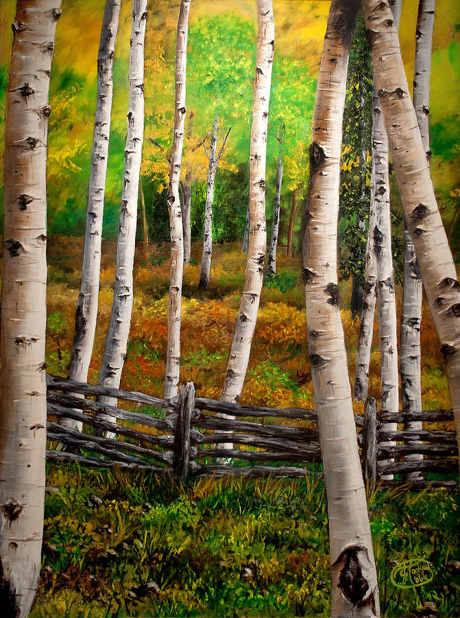 Aspen Meadow Painting by Jessica Tookey