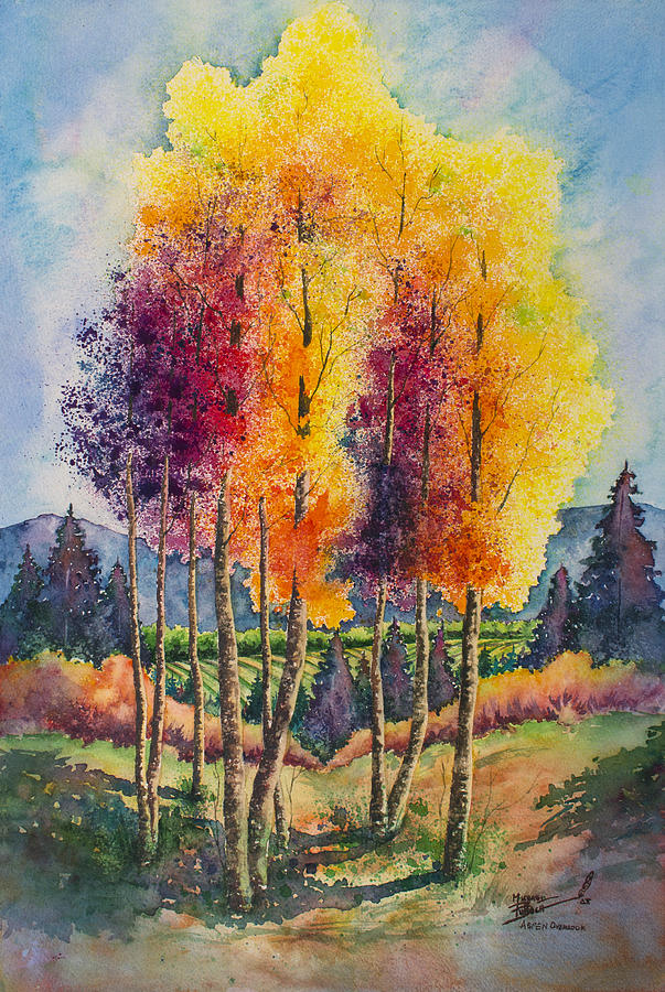 Tree Painting - Aspen Overlook by Michael Bulloch