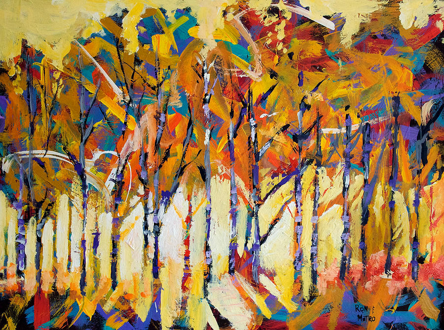 Aspen Painting - Aspen Trees by Ron Krajewski