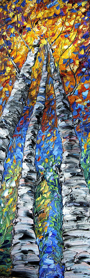 Aspen Up Painting by Lena Owens - OLena Art Vibrant Palette Knife and Graphic Design