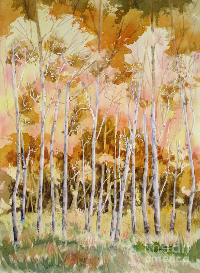 Fall Painting - Aspens 2 by Mohamed Hirji Fall Painting - Aspens 2 by Mohamed Hirji