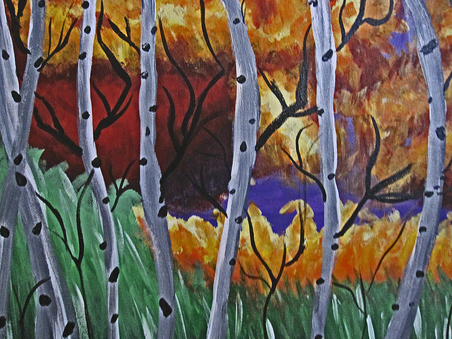 Aspens And Wine Painting by Tammy Sutherland