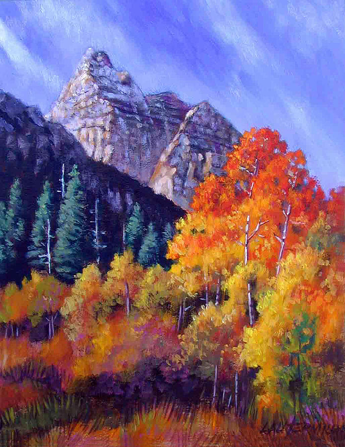 Aspens in Sunlight Painting by John Lautermilch
