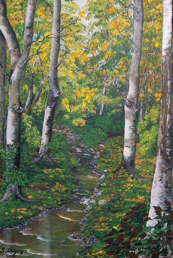 Aspens in the Fall Painting by Sharon Duguay