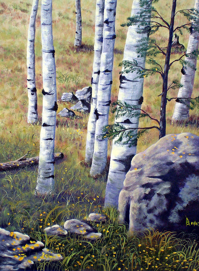 Under the Aspens Painting by Ray Nutaitis