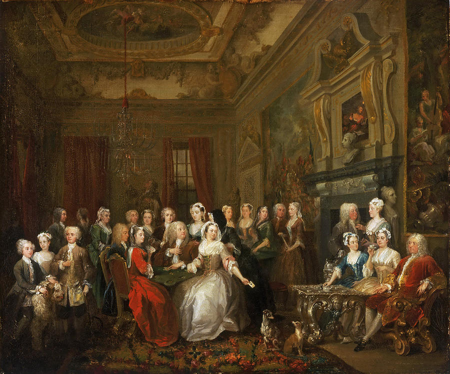 Assembly at Wanstead House Painting by William Hogarth