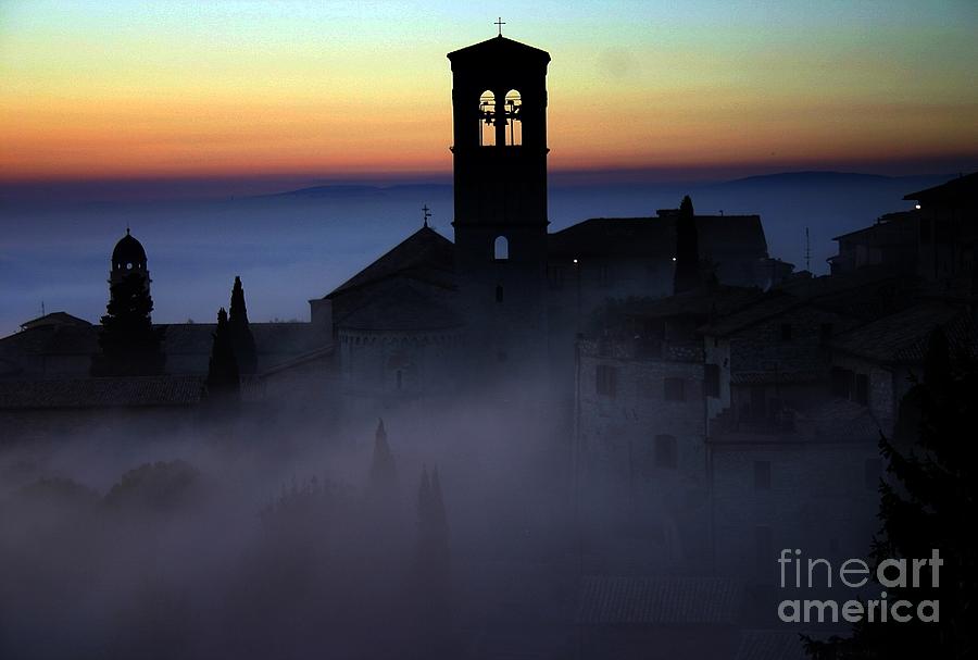 Assisi Steeple Sunset Photograph by Henry Kowalski