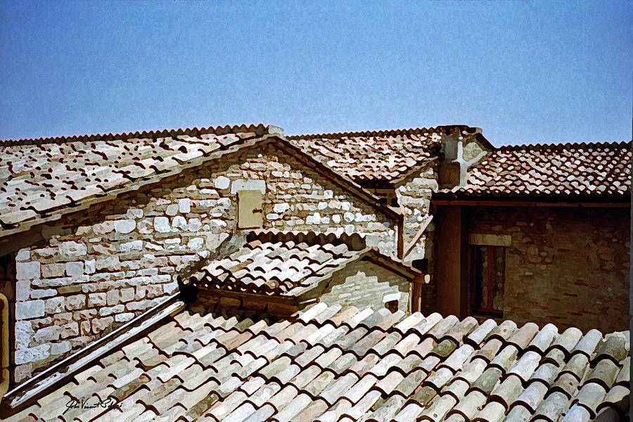 Assissi Roof 1 Digital Art by John Vincent Palozzi