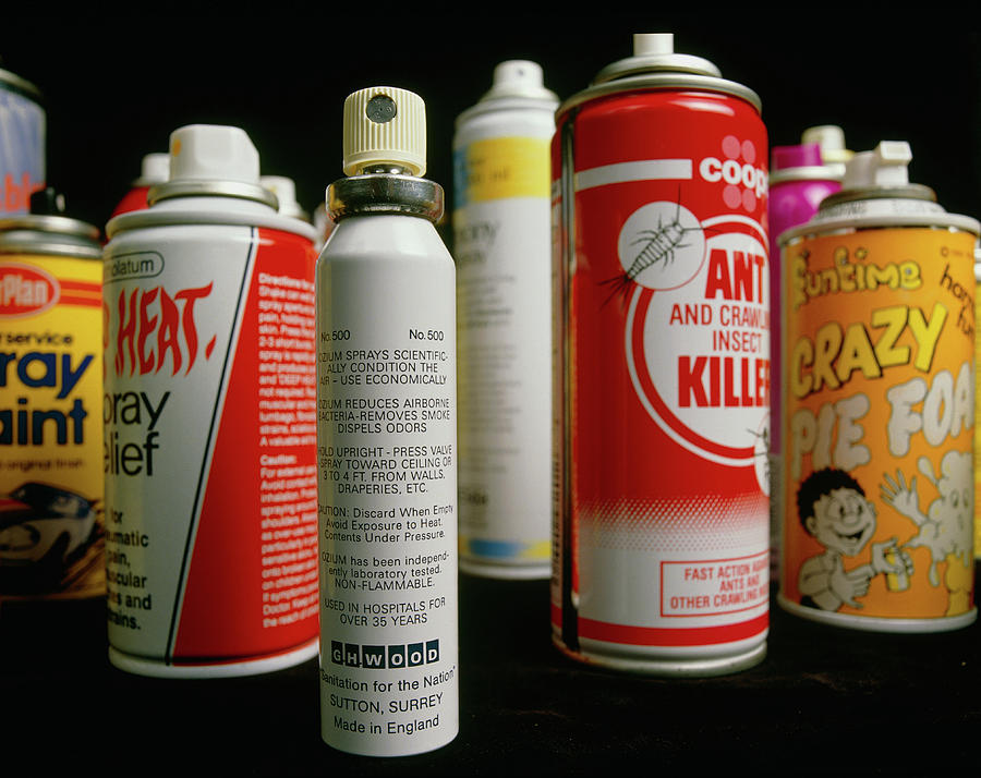 Aerosol Can Photograph - Assortd Aerosol Spray Cans by Sinclair Stammers/science Photo Library