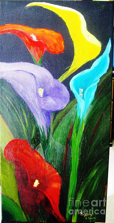 Flower Painting - Assorted Calla lillies by Betty and Kathy Engdorf and Bosarge