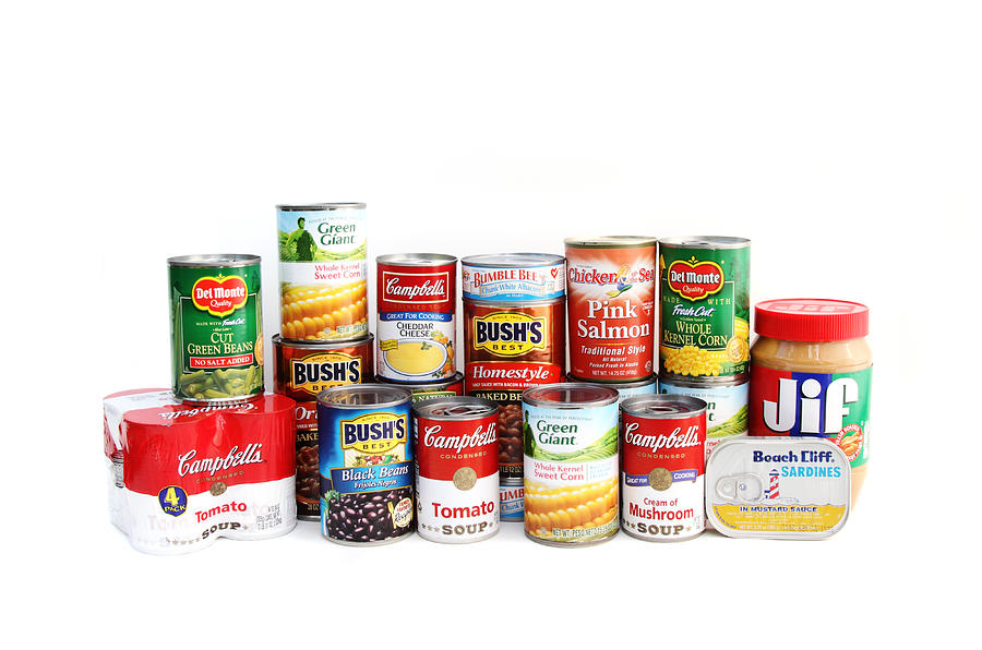 Assortment of canned foods Photograph by NoDerog
