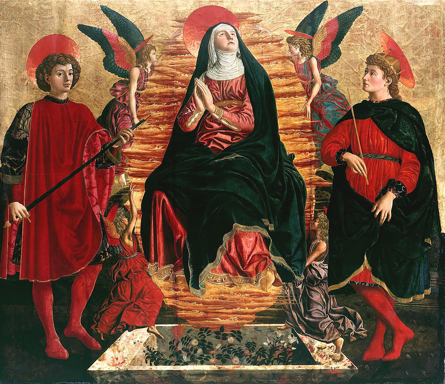 Assumption of Mary with Sts Minias and Julian Painting by Andrea del Castagno