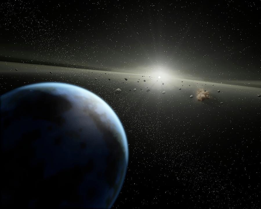 Planet Photograph - Asteroid Belt Orbiting A Star by Nasa/jpl-caltech