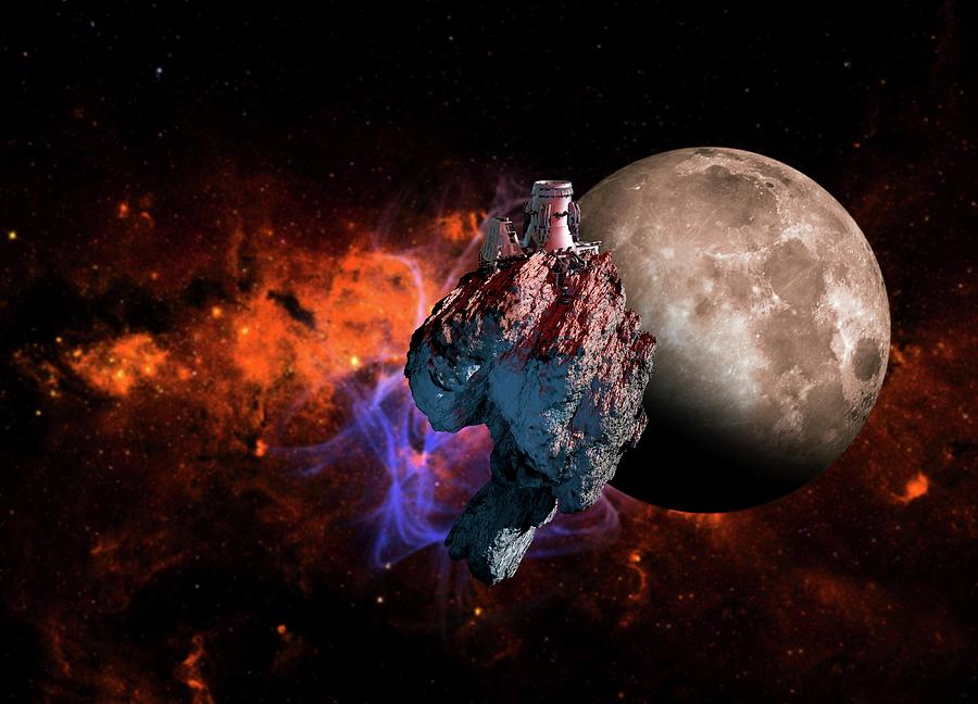 Asteroid Mining, Artwork Digital Art by Victor Habbick Visions