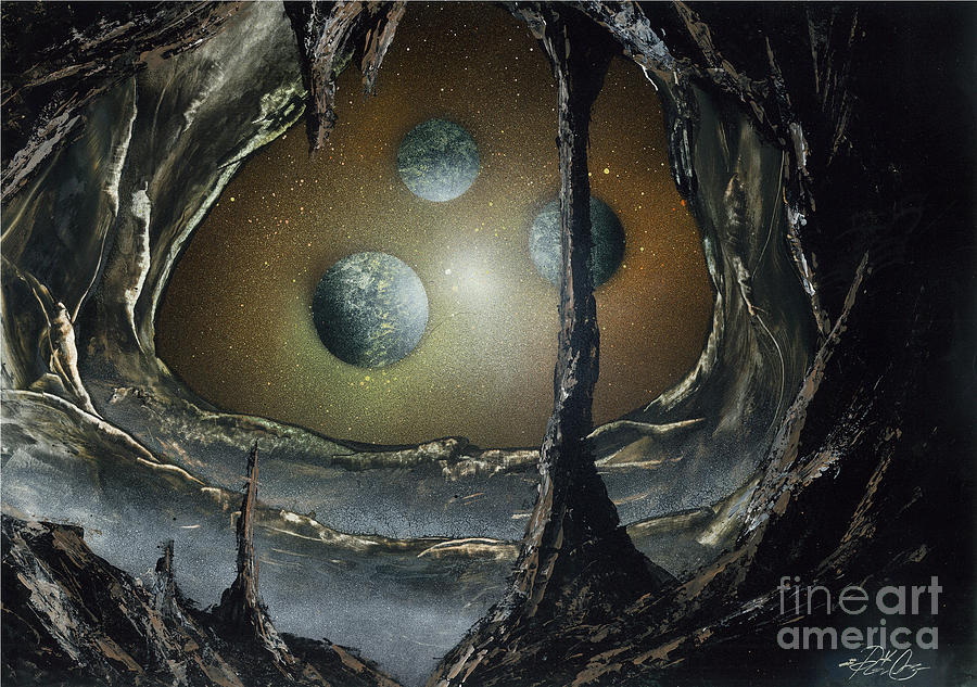 Space Painting - Asteroids Eye by Andrew Rogov